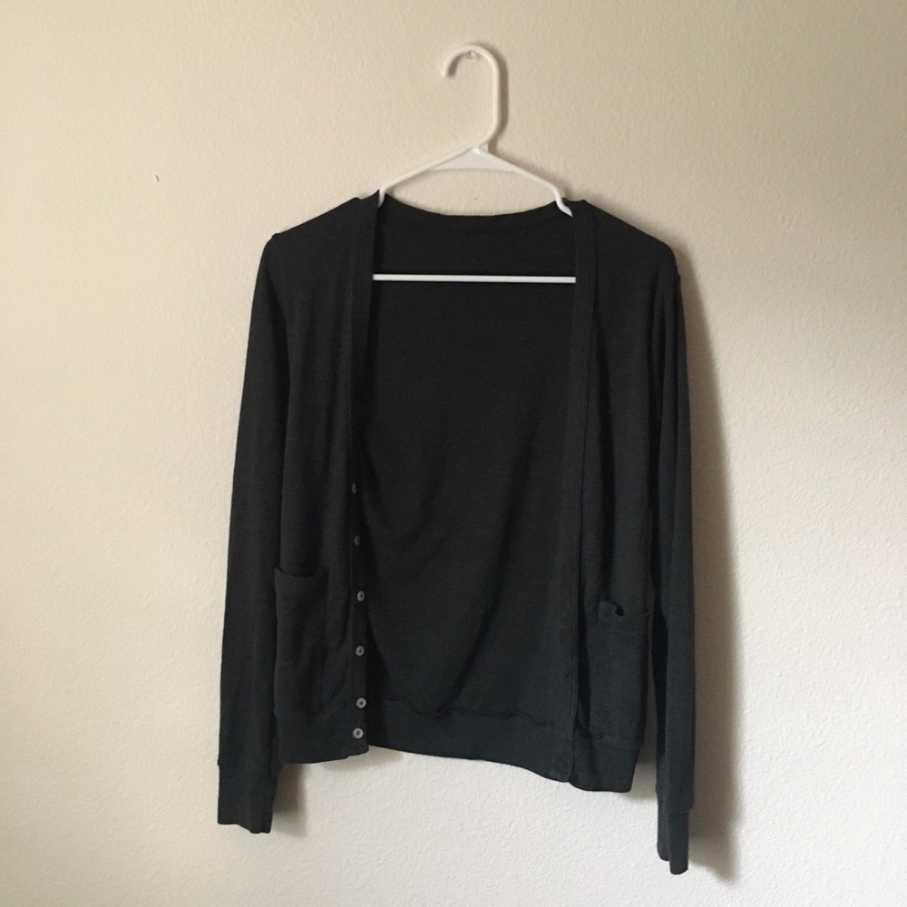 American Apparel unisex cardigan in dark grey (XS)